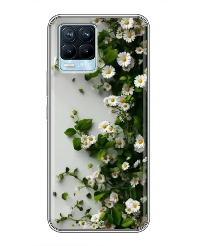 Чехол для Realme 8 с картинкой «Ветка мелких белых цветов» Чехол для Realme 8 с картинкой «Ветка мелких белых цветов»