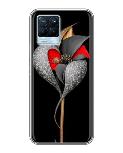 Чехол для Realme 8 с картинкой «Серебряный фантазийный цветок» Чехол для Realme 8 с картинкой «Серебряный фантазийный цветок»