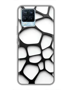 Чехол для Realme 8 с картинкой «Белая объемная сетка» Чехол для Realme 8 с картинкой «Белая объемная сетка»