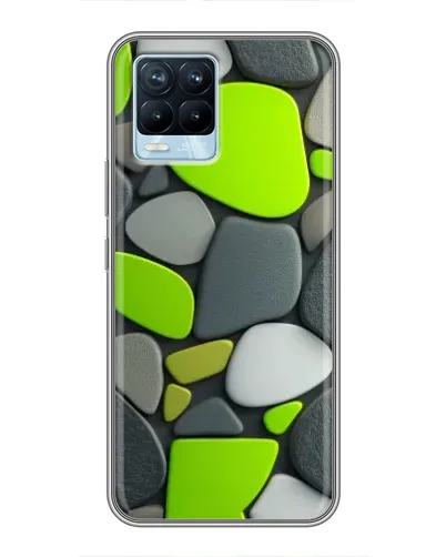 Чехол для Realme 8 с картинкой «Яркая неоновая галька»