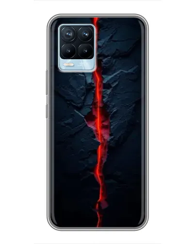 Чехол для Realme 8 с картинкой «Kрасная лавовая трещина»