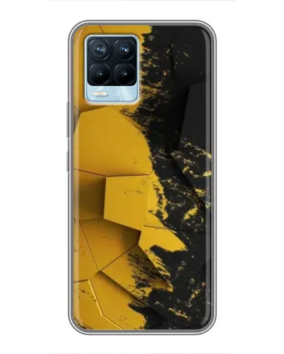 Чехол для Realme 8 с картинкой «Золотые осколки геометрии»
