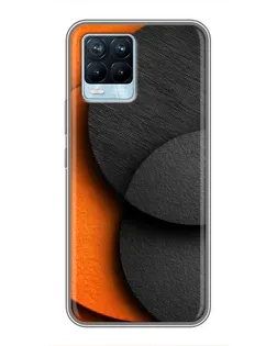Чехол для Realme 8 с картинкой «Геометрия оранжевых кругов»