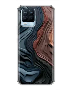 Чехол для Realme 8 с картинкой «Цветные волны каньона»