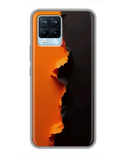 Чехол для Realme 8 с картинкой «Оранжевый разлом»