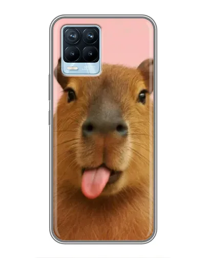 Чохол для Realme 8 з картинкою «Капібара з язиком»
