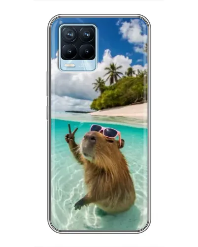 Чохол для Realme 8 з картинкою «Капібара на морі»