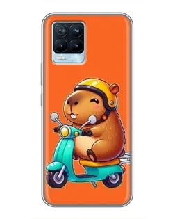 Чохол для Realme 8 з картинкою «Капібара на скутері»