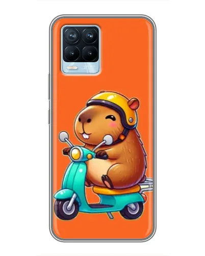Чохол для Realme 8 з картинкою «Капібара на скутері»