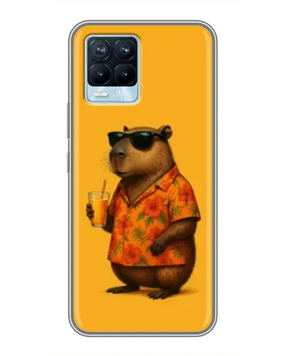 Чохол для Realme 8 з картинкою «Капібара на відпочинку»