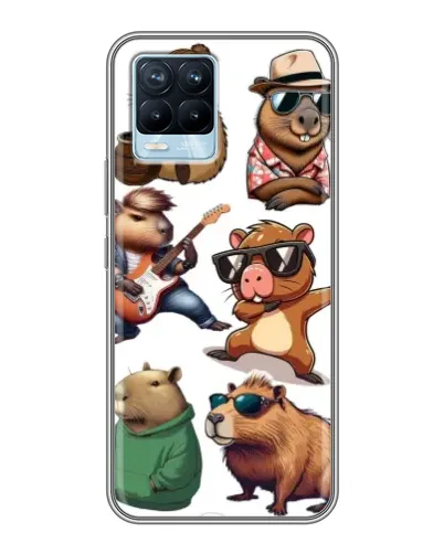 Чохол для Realme 8 з картинкою «Круті капібари музиканти»