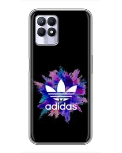 Чехол для Realme 8i с картинкой «Взрыв красок Adidas»