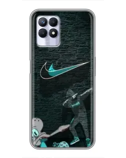 Чехол для Realme 8i с картинкой «Спортивный арт Nike»