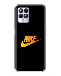 Чехол для Realme 8i с картинкой «Золотой логотип Nike»