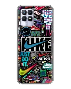 Чехол для Realme 8i с картинкой «Яркий коллаж Nike»