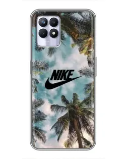 Чехол для Realme 8i с картинкой «Тропический принт Nike»