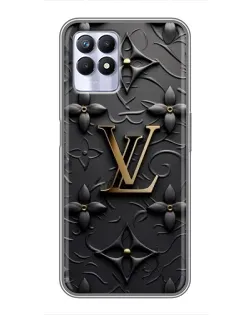 Чехол для Realme 8i с картинкой «Кожаная текстура LV»