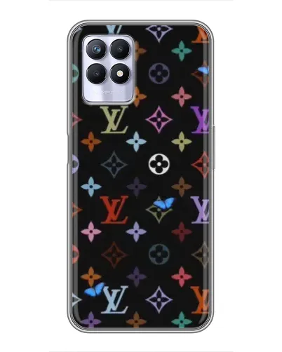Чехол для Realme 8i с картинкой «Цветная монограмма LV»