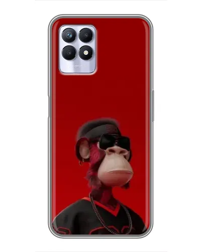 Чехол для Realme 8i с картинкой «Bored Ape в красном»