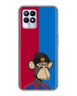 Чехол для Realme 8i с картинкой «Bored Ape — фанат Барсы»