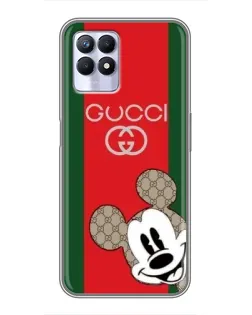 Чехол для Realme 8i с картинкой «Gucci — полосы и Микки»