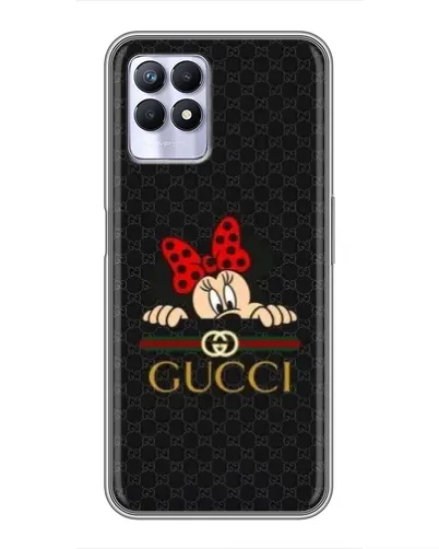 Чехол для Realme 8i с картинкой «Минни Маус Gucci — черный»