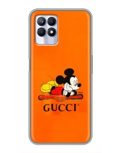 Чехол для Realme 8i с картинкой «Микки Маус Gucci — оранж»