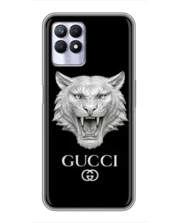 Чехол для Realme 8i с картинкой «Gucci — серебряный лев»