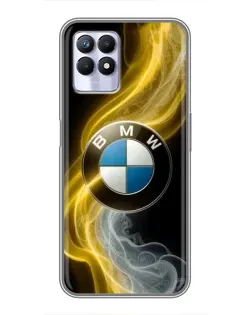 Чехол для Realme 8i с картинкой «Золотистый дым BMW»
