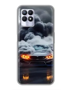 Чехол для Realme 8i с картинкой «BMW в дыму»