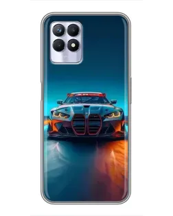 Чехол для Realme 8i с картинкой «BMW — огни неона»