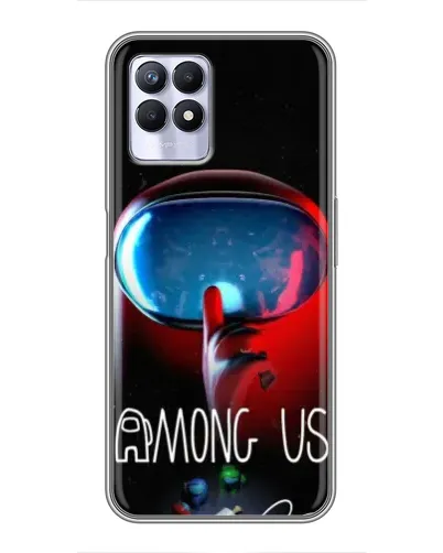 Чехол для Realme 8i с картинкой «Красный импостер — макро»