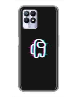 Чехол для Realme 8i с картинкой «Among Us неон»