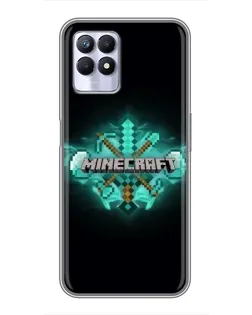 Чехол для Realme 8i с картинкой «Minecraft Diamond лого»