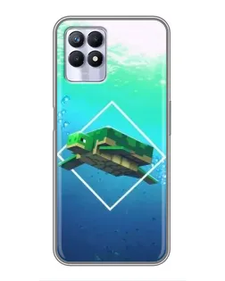 Чехол для Realme 8i с картинкой «Черепаха Minecraft»