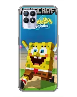 Чехол для Realme 8i с картинкой «Губка Боб Minecraft»