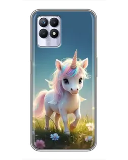 Чехол для Realme 8i с картинкой «Единорог на поляне» Чехол для Realme 8i с картинкой «Единорог на поляне»