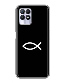 Чехол для Realme 8i с картинкой «Символ рыбы Jesus»