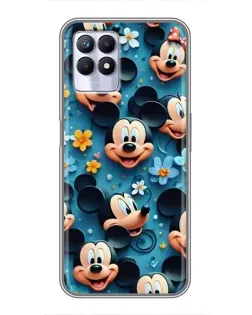 Чехол для Realme 8i с картинкой «Паттерн Микки и Минни»