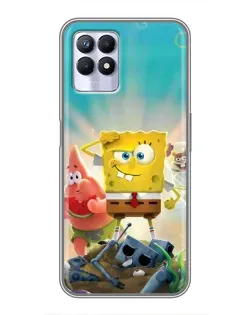 Чехол для Realme 8i с картинкой «Спанч Боб победитель»