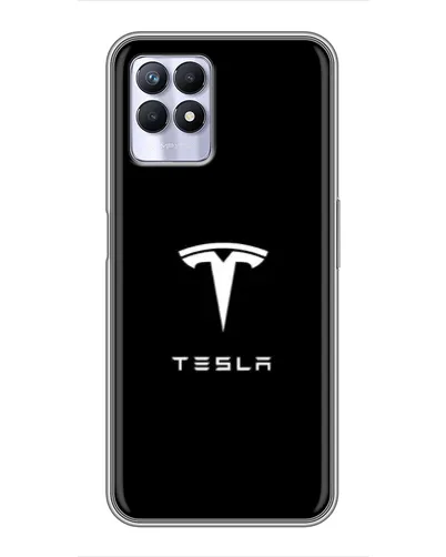 Чехол для Realme 8i с картинкой «Tesla White Logo»