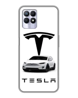 Чехол для Realme 8i с картинкой «Tesla White Style»