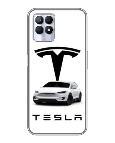 Чехол для Realme 8i с картинкой «Tesla White Style»