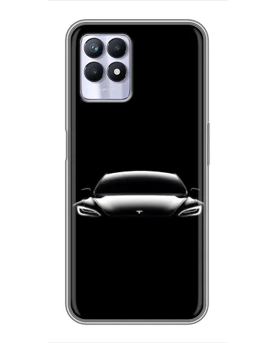Чехол для Realme 8i с картинкой «Фары Tesla Night»