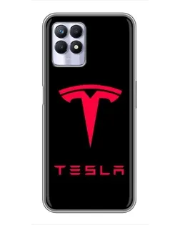 Чехол для Realme 8i с картинкой «Tesla Red Logo»