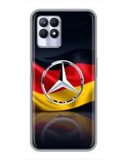 Чехол для Realme 8i с картинкой «Mercedes — флаг Германии»