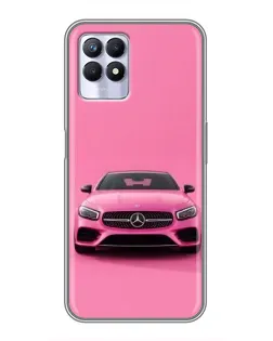 Чехол для Realme 8i с картинкой «Розовый Mercedes AMG»