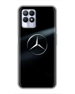 Чехол для Realme 8i с картинкой «Mercedes на металле»