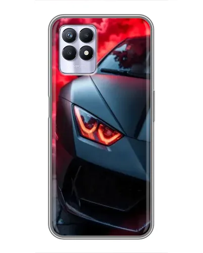 Чехол для Realme 8i с картинкой «Lamborghini красное сияние»