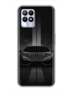 Чехол для Realme 8i с картинкой «Lamborghini симметрия дорог»